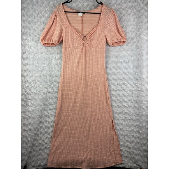 Caution To The Wind Size Medium Summer Dress White And Orange Plaid - Picture 2 of 8